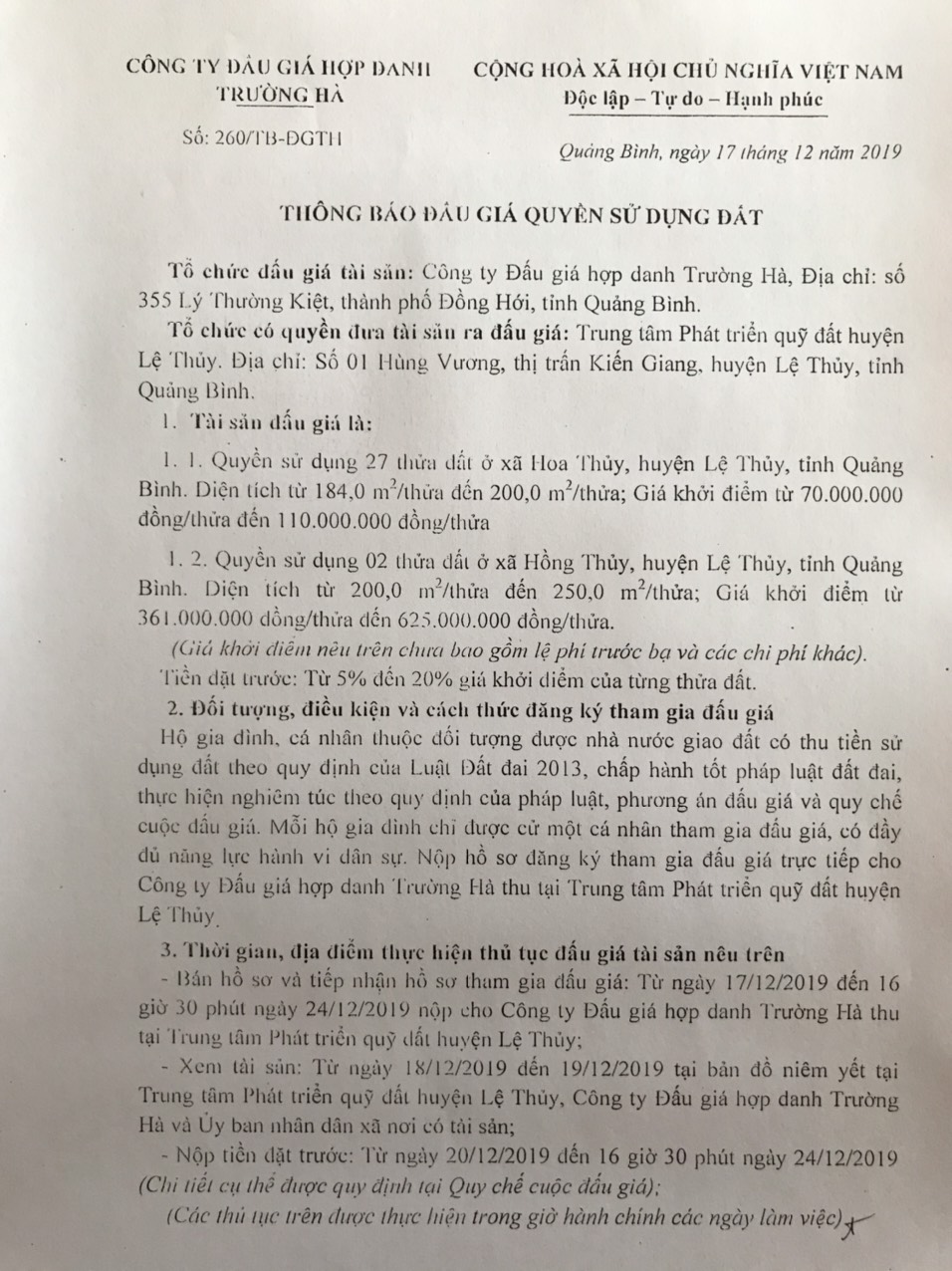 Thông báo 1